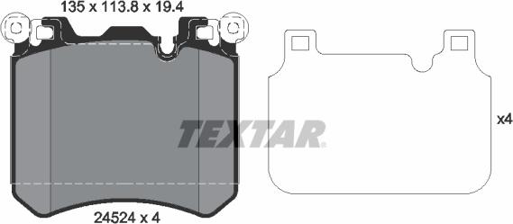 Textar 2452401 - Тормозные колодки, дисковые, комплект autospares.lv