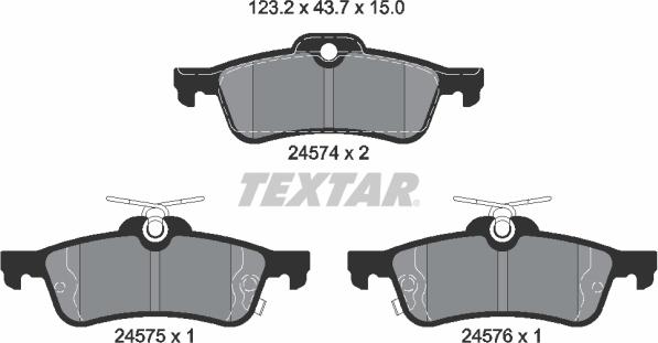 Textar 2457401 - Тормозные колодки, дисковые, комплект autospares.lv