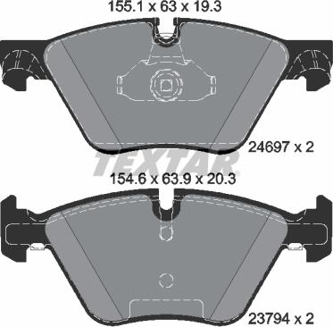 Textar 2469781 - Тормозные колодки, дисковые, комплект autospares.lv