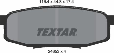 Textar 2465301 - Тормозные колодки, дисковые, комплект autospares.lv