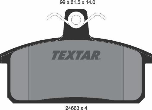 Textar 2466301 - Тормозные колодки, дисковые, комплект autospares.lv