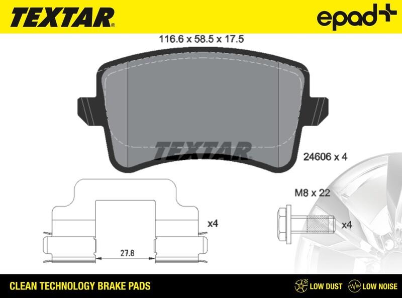 Textar 2460601CP - Тормозные колодки, дисковые, комплект autospares.lv