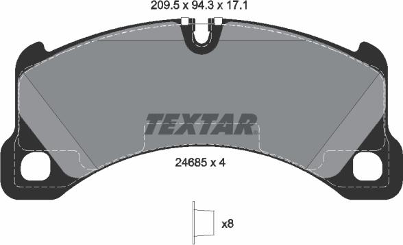 Textar 2468501 - Тормозные колодки, дисковые, комплект autospares.lv