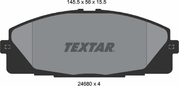 Textar 2468001 - Тормозные колодки, дисковые, комплект autospares.lv