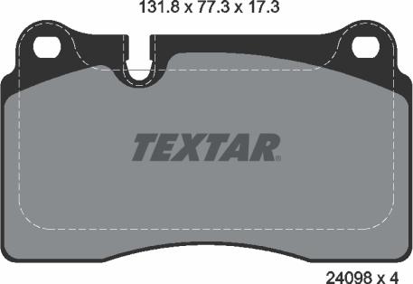 Textar 2409801 - Тормозные колодки, дисковые, комплект autospares.lv