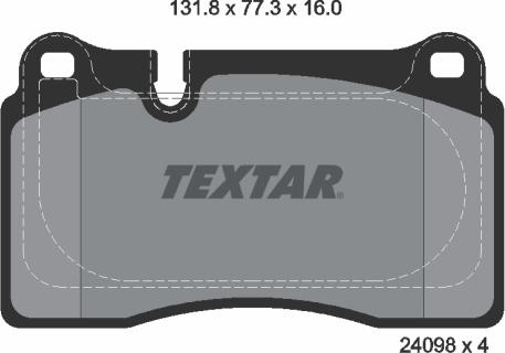 Textar 2409803 - Тормозные колодки, дисковые, комплект autospares.lv