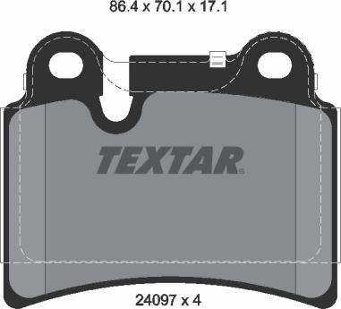 Textar 2409701 - Тормозные колодки, дисковые, комплект autospares.lv