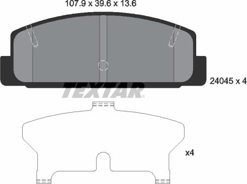 Textar 2404501 - Тормозные колодки, дисковые, комплект autospares.lv