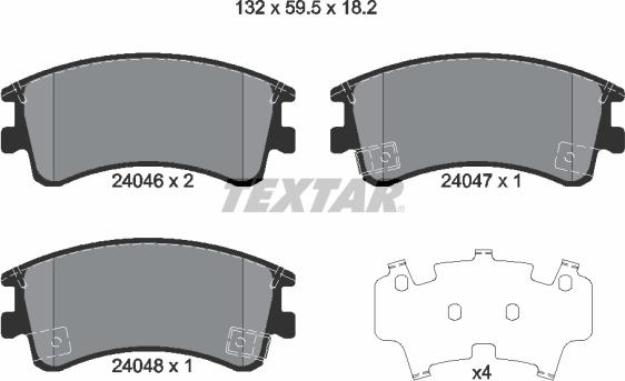 Textar 2404601 - Тормозные колодки, дисковые, комплект autospares.lv