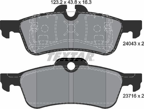 Textar 2404301 - Тормозные колодки, дисковые, комплект autospares.lv