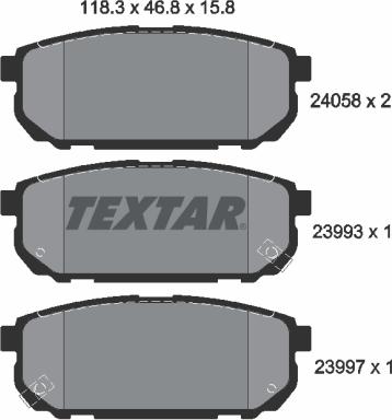 Textar 2405801 - Тормозные колодки, дисковые, комплект autospares.lv