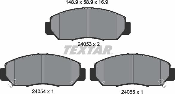 Textar 2405301 - Тормозные колодки, дисковые, комплект autospares.lv