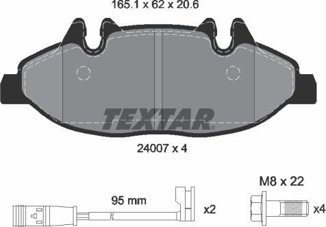 Textar 2400703 - Тормозные колодки, дисковые, комплект autospares.lv