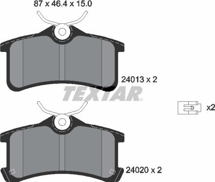 Textar 2401301 - Тормозные колодки, дисковые, комплект autospares.lv