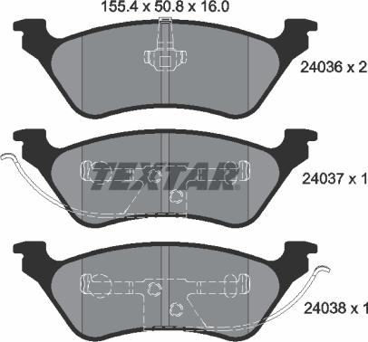 Textar 2403601 - Тормозные колодки, дисковые, комплект autospares.lv