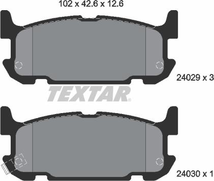 Textar 2402901 - Тормозные колодки, дисковые, комплект autospares.lv