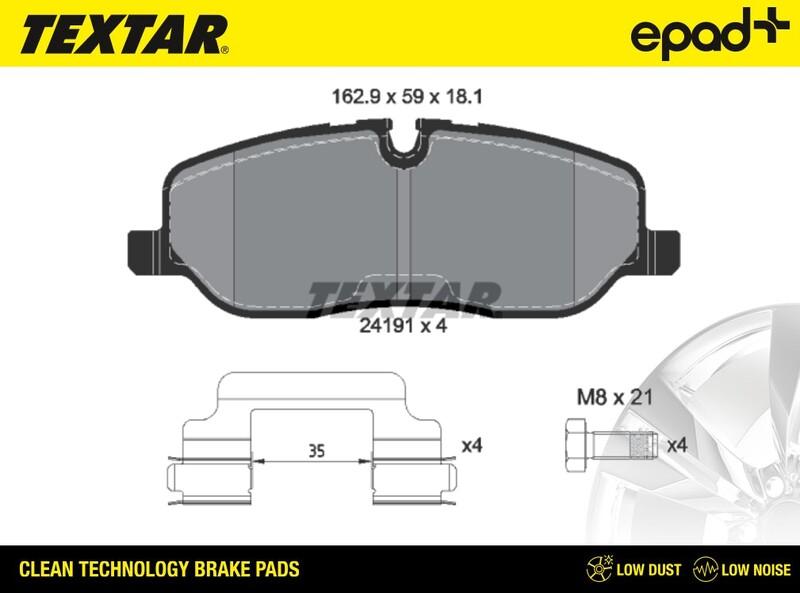 Textar 2419101CP - Тормозные колодки, дисковые, комплект autospares.lv