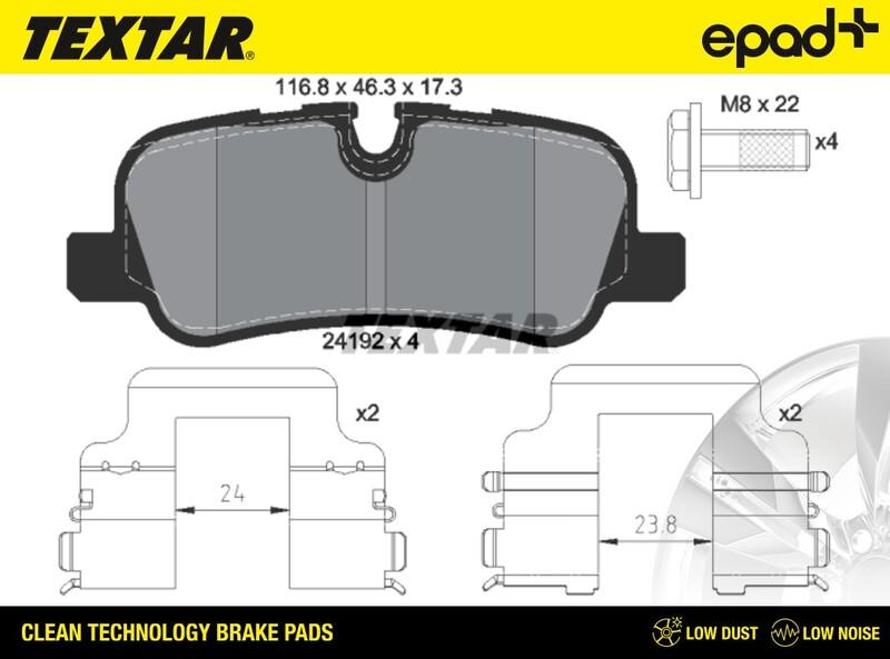 Textar 2419204CP - Тормозные колодки, дисковые, комплект autospares.lv