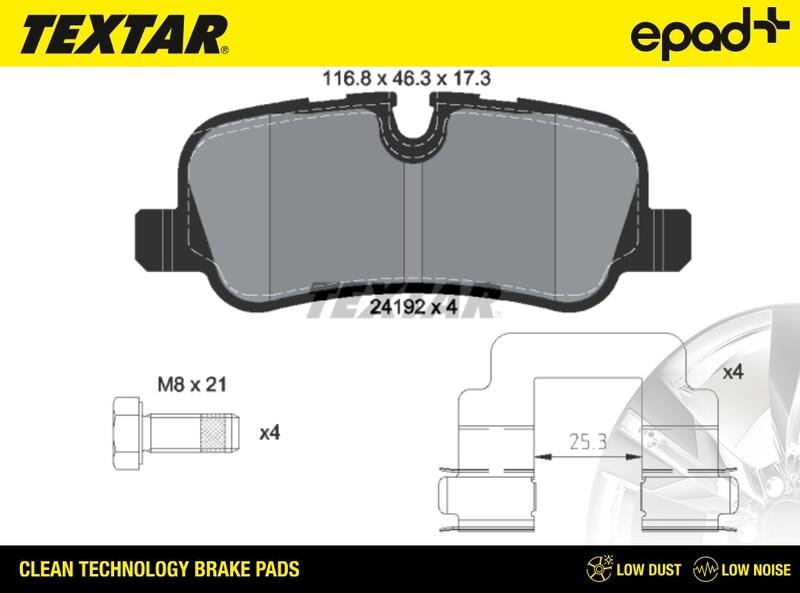 Textar 2419201CP - Тормозные колодки, дисковые, комплект autospares.lv