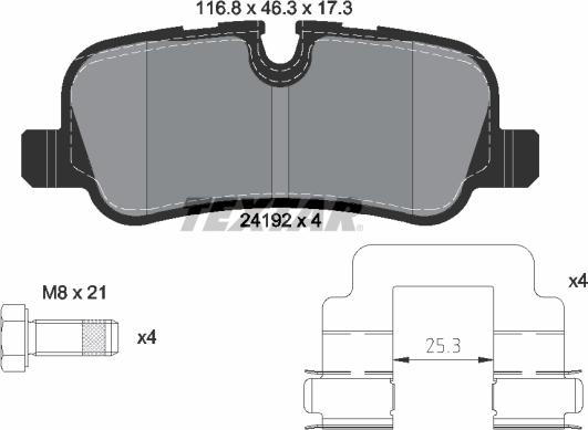 Textar 2419281 - Тормозные колодки, дисковые, комплект autospares.lv