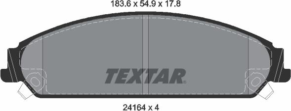 Textar 2416401 - Тормозные колодки, дисковые, комплект autospares.lv