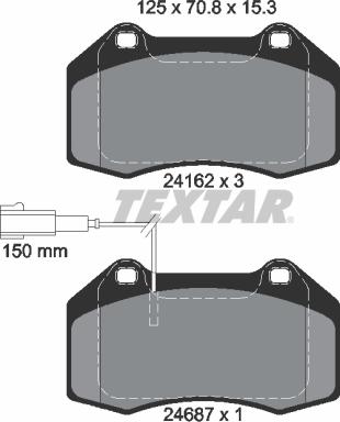 Textar 2416202 - Тормозные колодки, дисковые, комплект autospares.lv