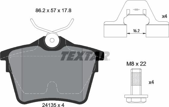 Textar 89008700 - Дисковый тормозной механизм, комплект autospares.lv