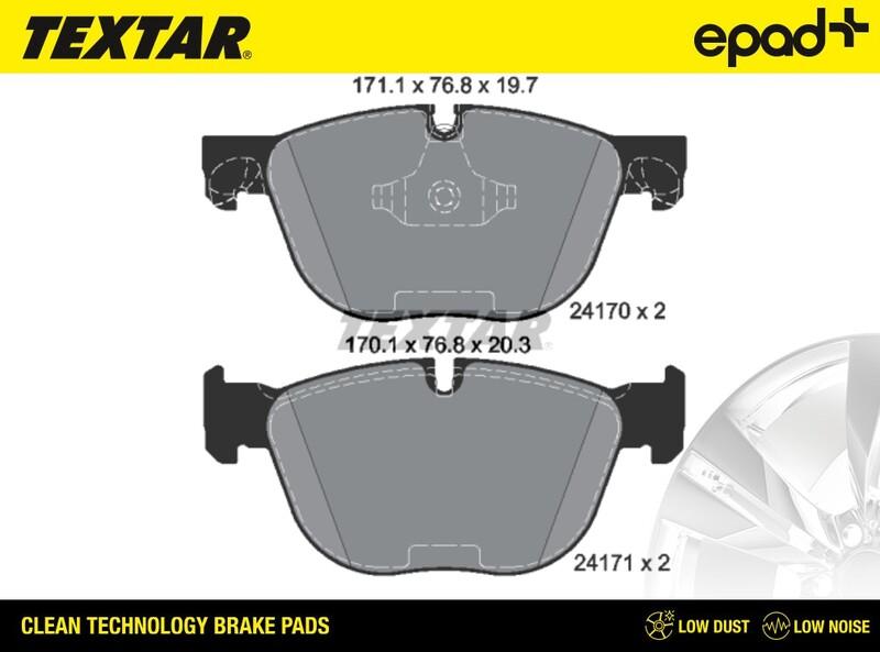 Textar 2417001CP - Тормозные колодки, дисковые, комплект autospares.lv