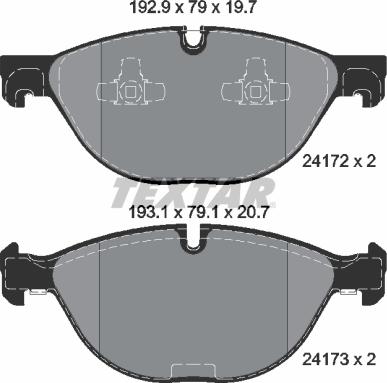 Textar 2417201 - Тормозные колодки, дисковые, комплект autospares.lv