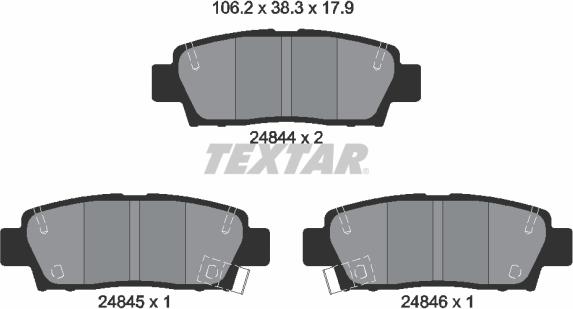 Textar 2484401 - Тормозные колодки, дисковые, комплект autospares.lv