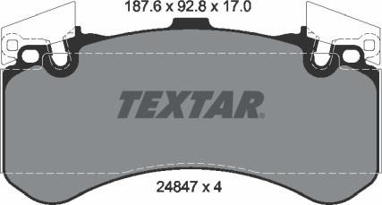 Textar 2484701 - Тормозные колодки, дисковые, комплект autospares.lv