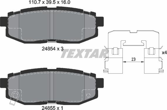 Textar 2485401 - Тормозные колодки, дисковые, комплект autospares.lv