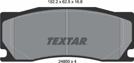 Textar 2485001 - Тормозные колодки, дисковые, комплект autospares.lv