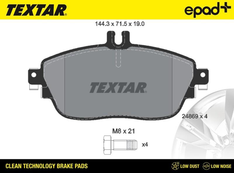 Textar 2486901CP - Тормозные колодки, дисковые, комплект autospares.lv