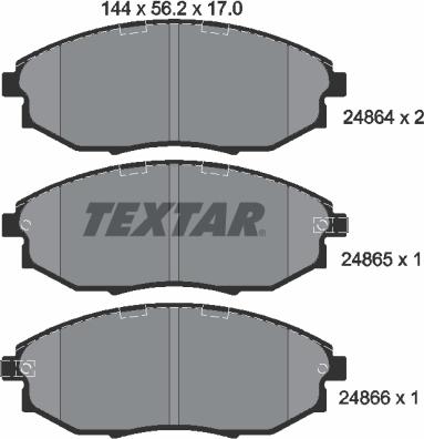 Textar 2486401 - Тормозные колодки, дисковые, комплект autospares.lv