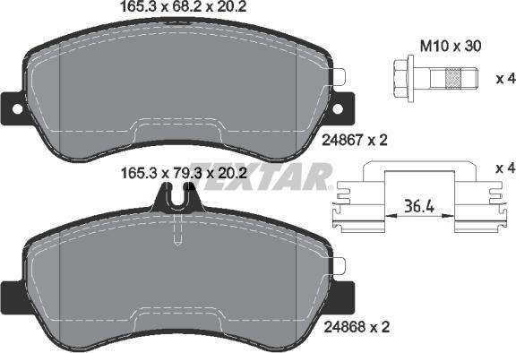 Textar 2486701 - Тормозные колодки, дисковые, комплект autospares.lv