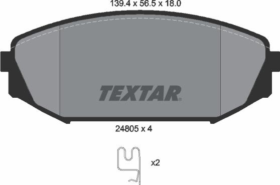 Textar 2480501 - Тормозные колодки, дисковые, комплект autospares.lv
