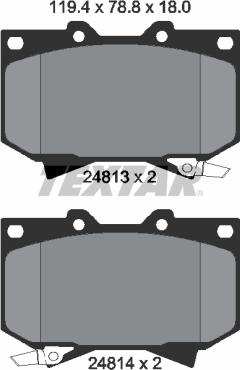 Textar 2481301 - Тормозные колодки, дисковые, комплект autospares.lv
