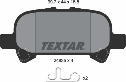 Textar 2483501 - Тормозные колодки, дисковые, комплект autospares.lv