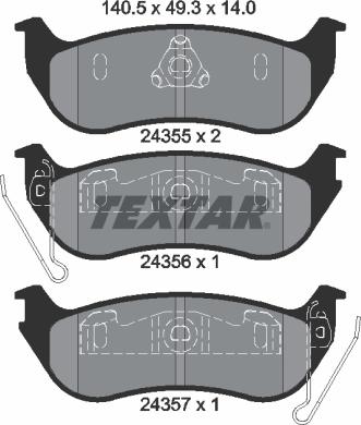 Textar 2435501 - Тормозные колодки, дисковые, комплект autospares.lv