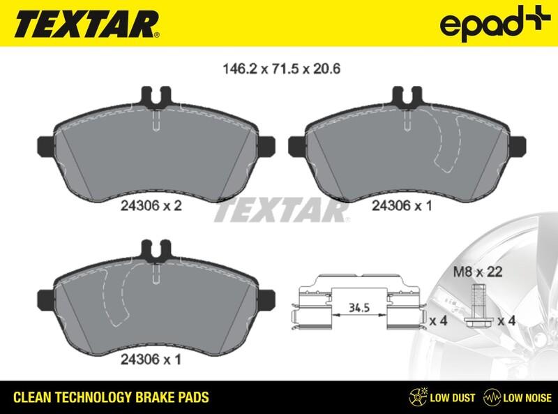 Textar 2430601CP - Тормозные колодки, дисковые, комплект autospares.lv