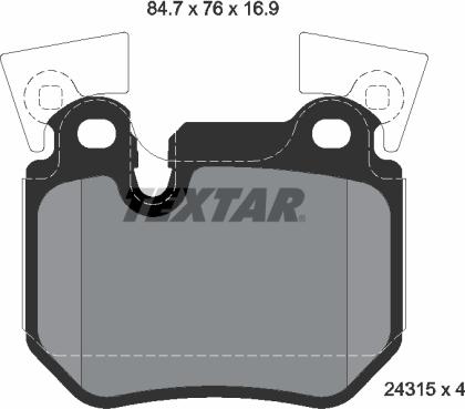 Textar 2431501 - Тормозные колодки, дисковые, комплект autospares.lv