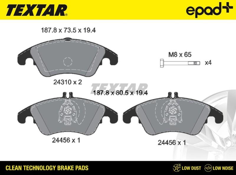 Textar 2431001CP - Тормозные колодки, дисковые, комплект autospares.lv