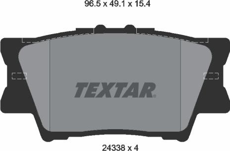 Textar 2433801 - Тормозные колодки, дисковые, комплект autospares.lv