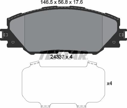 Textar 2433701 - Тормозные колодки, дисковые, комплект autospares.lv