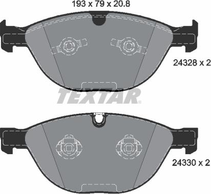 Textar 2432801 - Тормозные колодки, дисковые, комплект autospares.lv