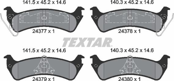 Textar 2437701 - Тормозные колодки, дисковые, комплект autospares.lv