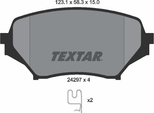 Textar 2429701 - Тормозные колодки, дисковые, комплект autospares.lv