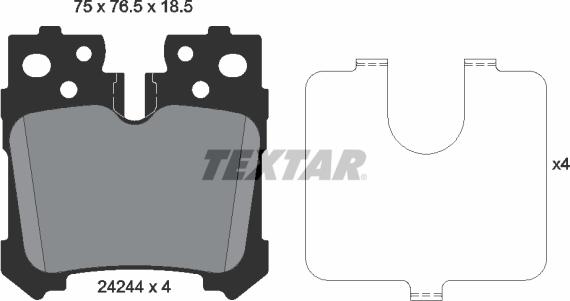 Textar 2424401 - Тормозные колодки, дисковые, комплект autospares.lv