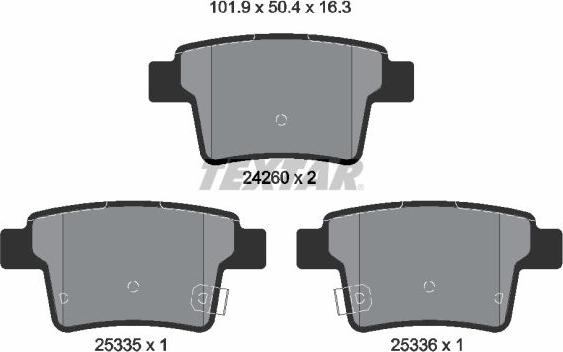 Textar 2426001 - Тормозные колодки, дисковые, комплект autospares.lv